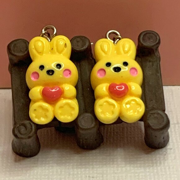 Easter Earring, Valentine's Day Earring, Heart Earring, Bunny Earring, Gift Idea - Picture 2 of 5